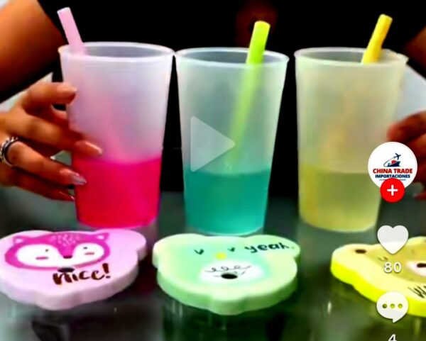 Vasos Mágicos Cambian de Color con Agua helada